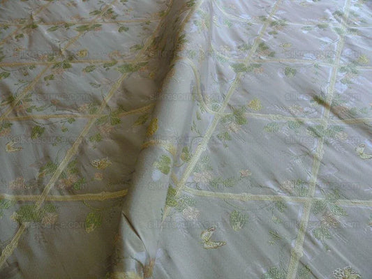 Scalamandre Butterfly &amp; Trellis Silk Lampas Pale Lavendar MSRP USD 619/Y!