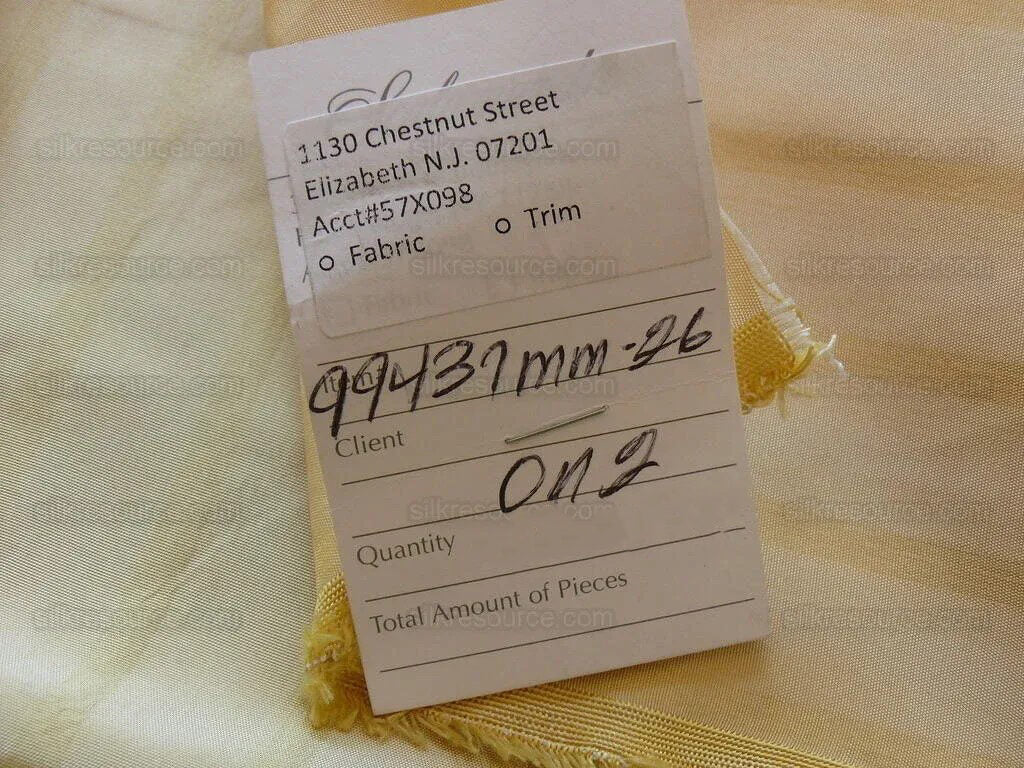 by yard Scalamandre Shimmer Silk Butter Gold Yellow Cream White Silk Taffeta Stripe MSRP USD192/y