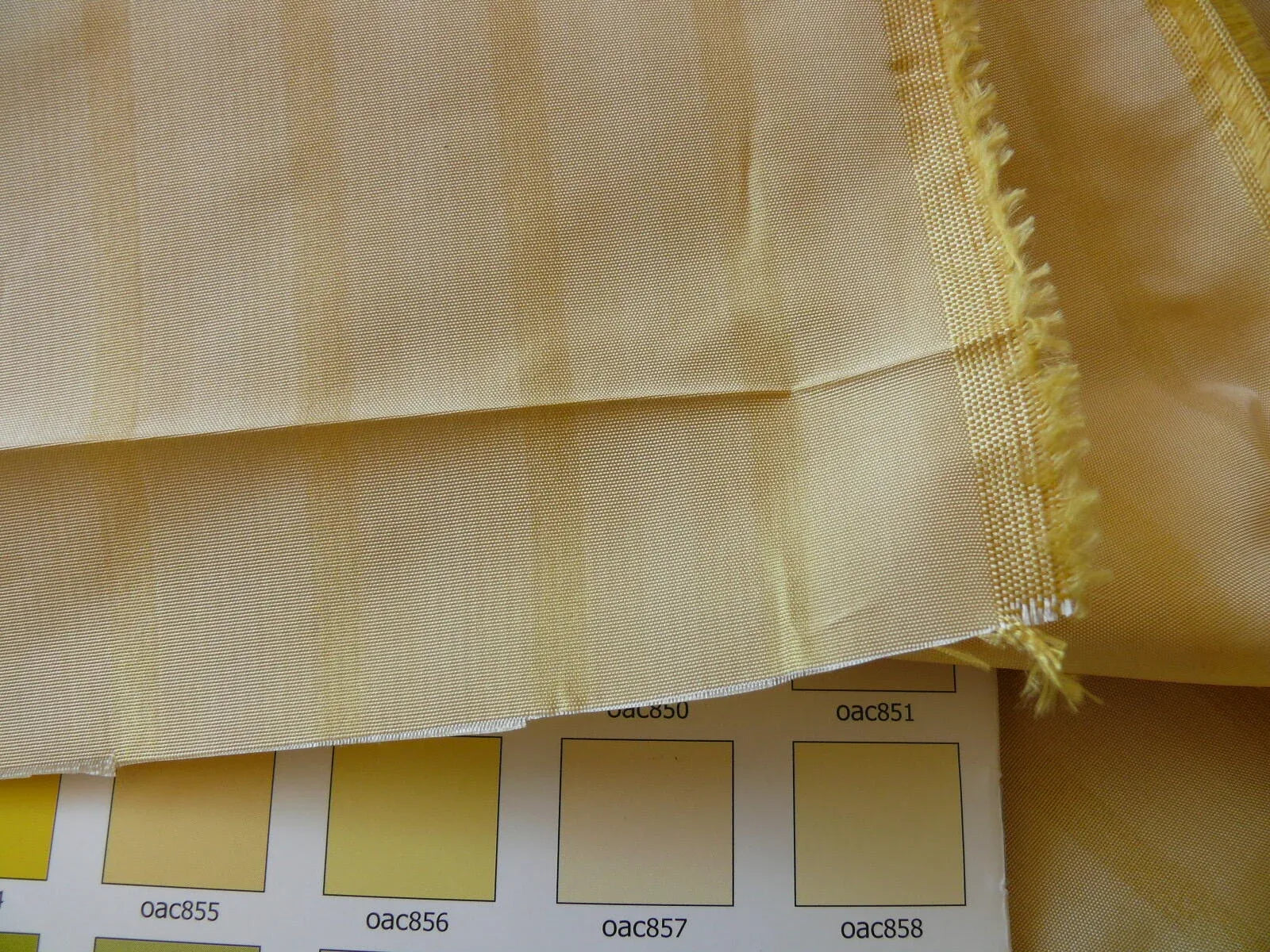 SCALAMANDRE SHIMMER SILK BUTTER GOLD SILK TAFFETA STRIPE Per YAR