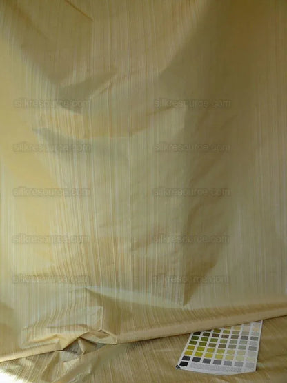 BTY SCALAMANDRE MIRAGE 100% SILK SELF STRIE BUTTERCUP SILK TAFFETA MSRPUSD218/Y