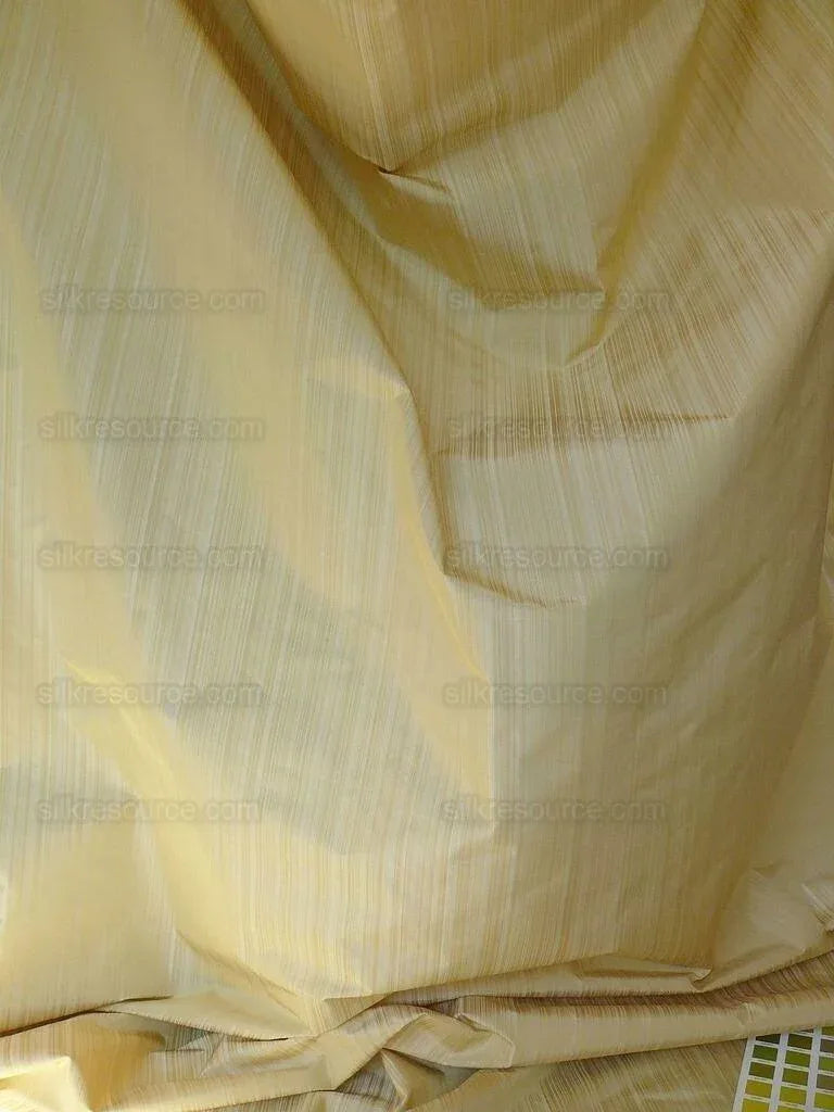 BTY SCALAMANDRE MIRAGE 100% SILK SELF STRIE BUTTERCUP SILK TAFFETA MSRPUSD218/Y