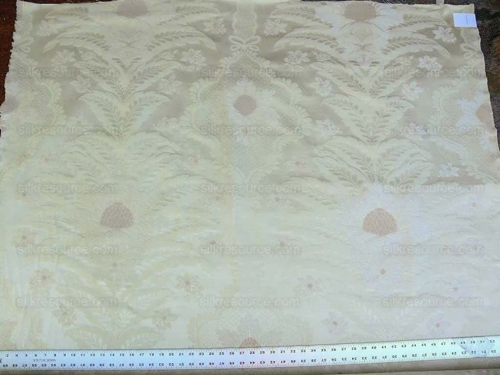 Scalamandre Bouquet Damask Classic Grand Cream Ivory Damask MSRP USD 512