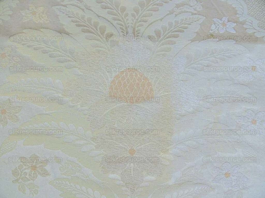 Scalamandre Bouquet Damask Classic Grand Cream Ivory Damask MSRP USD 512