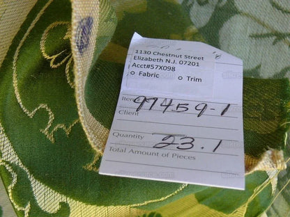 Scalamandre Davis Brocatelle Green & Gold Silk/linen Documentary