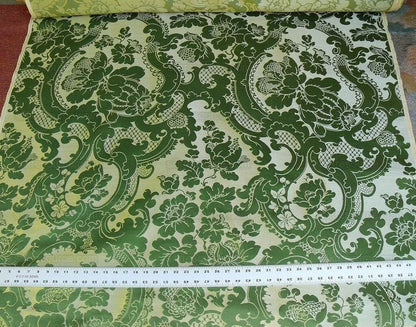 Scalamandre Davis Brocatelle Green & Gold Silk/linen Documentary