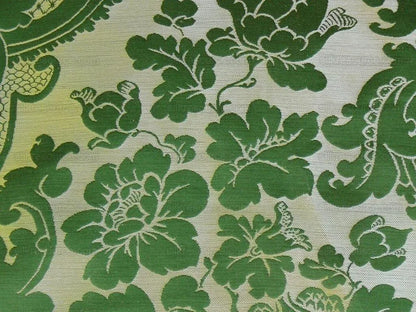 Scalamandre Davis Brocatelle Green & Gold Silk/linen Documentary