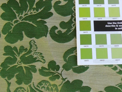 Scalamandre Davis Brocatelle Green & Gold Silk/linen Documentary