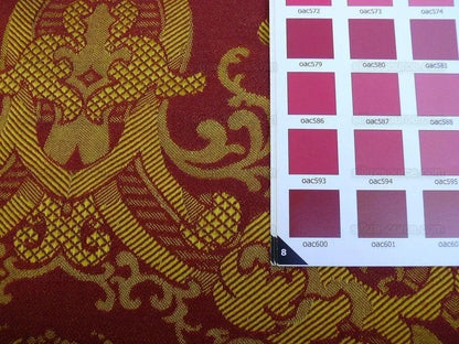 Scalamandre Brockenbrough Red &amp; Gold Damask Silk Wool Documentary Color