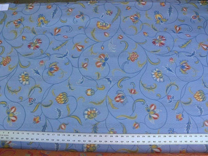 Scalamandre Gallatea Blue Lampas Crewel Flower MSRP USD 300+/Y