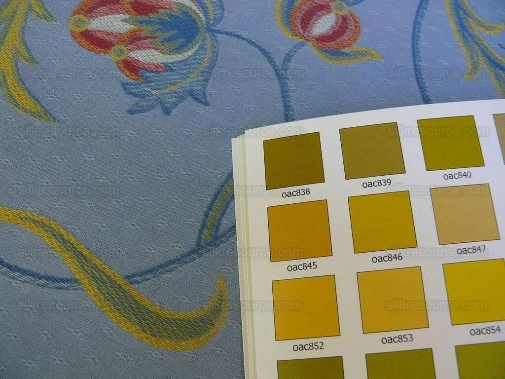 Scalamandre Gallatea Blue Lampas Crewel Flower MSRP USD 300+/Y