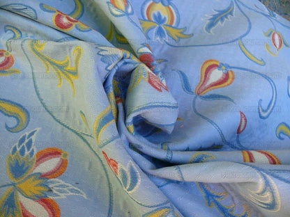 Scalamandre Gallatea Blue Lampas Crewel Flower MSRP USD 300+/Y