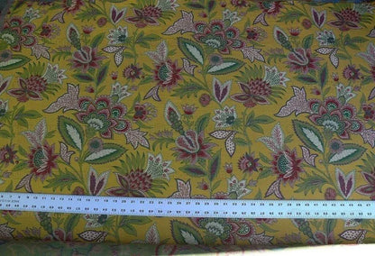 Scalamandre Tullamore Golden Lampas Jacobean Gold Green Red Bty