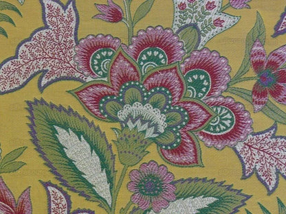 Scalamandre Tullamore Golden Lampas Jacobean Gold Green Red Bty