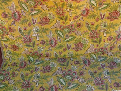 Scalamandre Tullamore Golden Lampas Jacobean Gold Green Red Bty