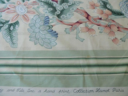 By Yd Brunschwig & Fils K'ang Hsi Cotton Tree Peony Chinoiserie Mint Green Blue Chintz