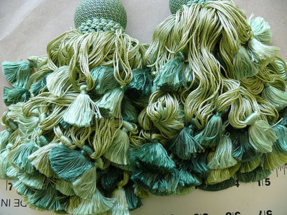 SCALAMANDRE VICHY 100% SILK DOUBLE TIE BACK GRASS GREENS EACH MS