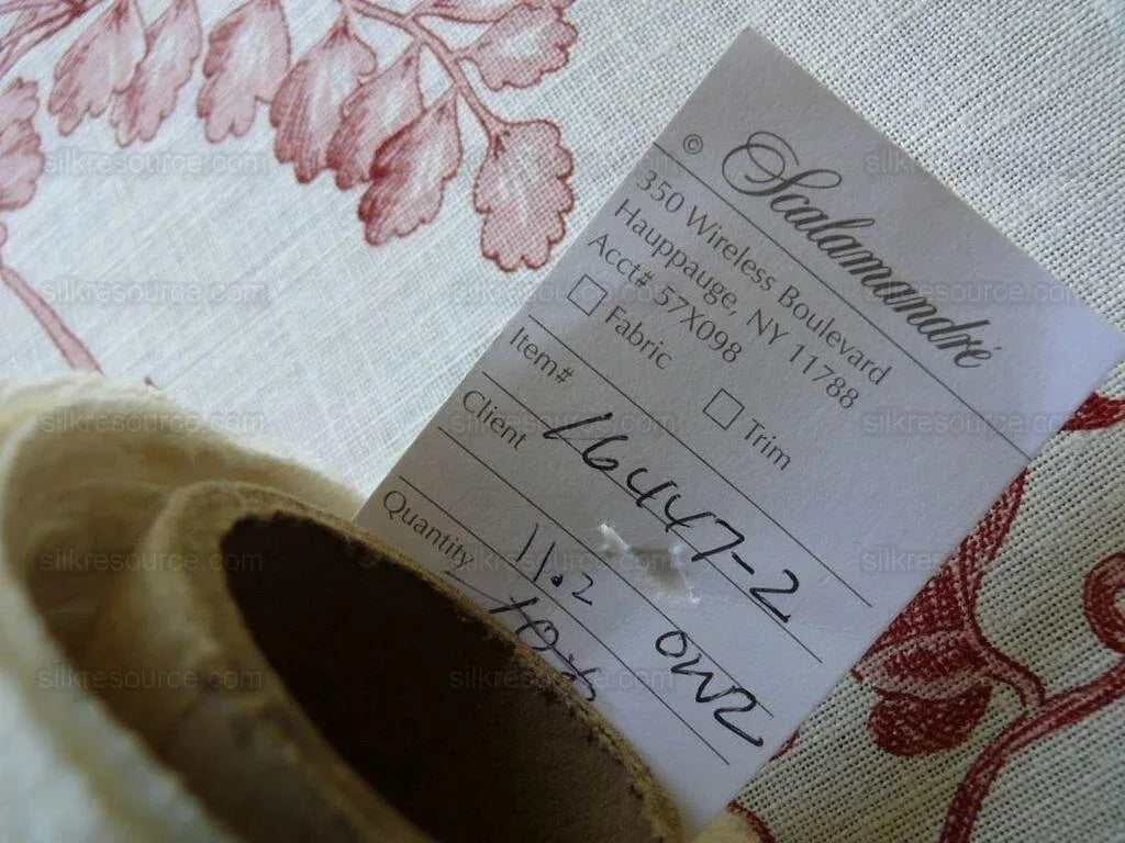 Bty Scalamandre Tropical Toile Printed Linen Coral Red On Ivory