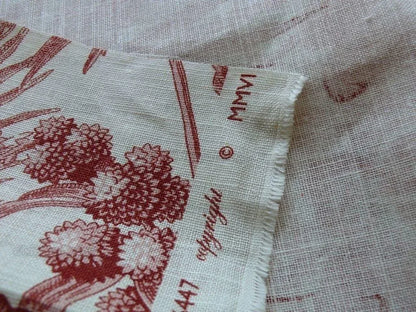 Bty Scalamandre Tropical Toile Printed Linen Coral Red On Ivory