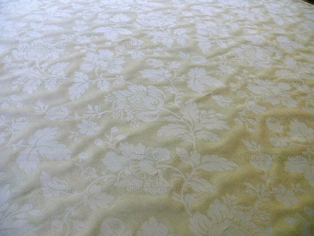 BY Yard Lee Jofa 100% Silk Embossed Organza Damask "Roxboro" Creamy Butter Ivory Sheer MSRP USD 160/Y