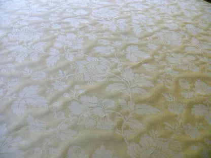 BY Yard Lee Jofa 100% Silk Embossed Organza Damask "Roxboro" Creamy Butter Ivory Sheer MSRP USD 160/Y