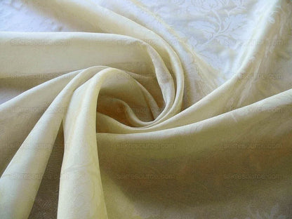 BY Yard Lee Jofa 100% Silk Embossed Organza Damask "Roxboro" Creamy Butter Ivory Sheer MSRP USD 160/Y