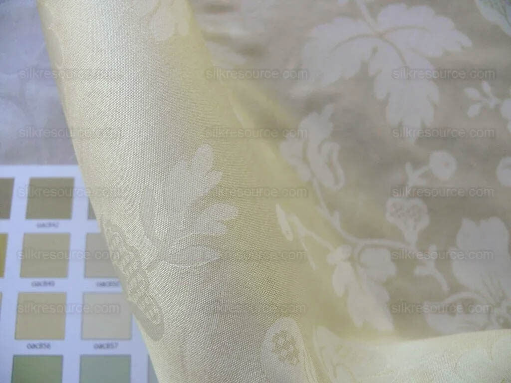 BY Yard Lee Jofa 100% Silk Embossed Organza Damask "Roxboro" Creamy Butter Ivory Sheer MSRP USD 160/Y