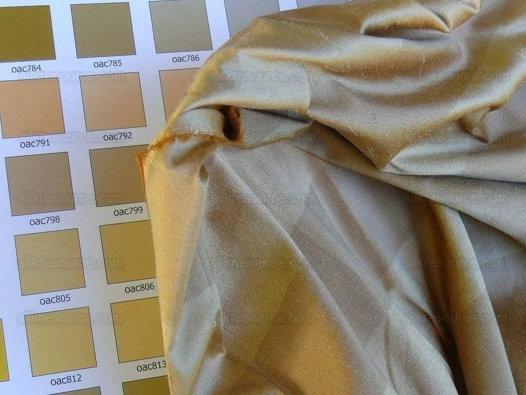 Bty Kravet 100% Silk Dupioni Orange Pumpkin Gold Stripe Reversible #1283