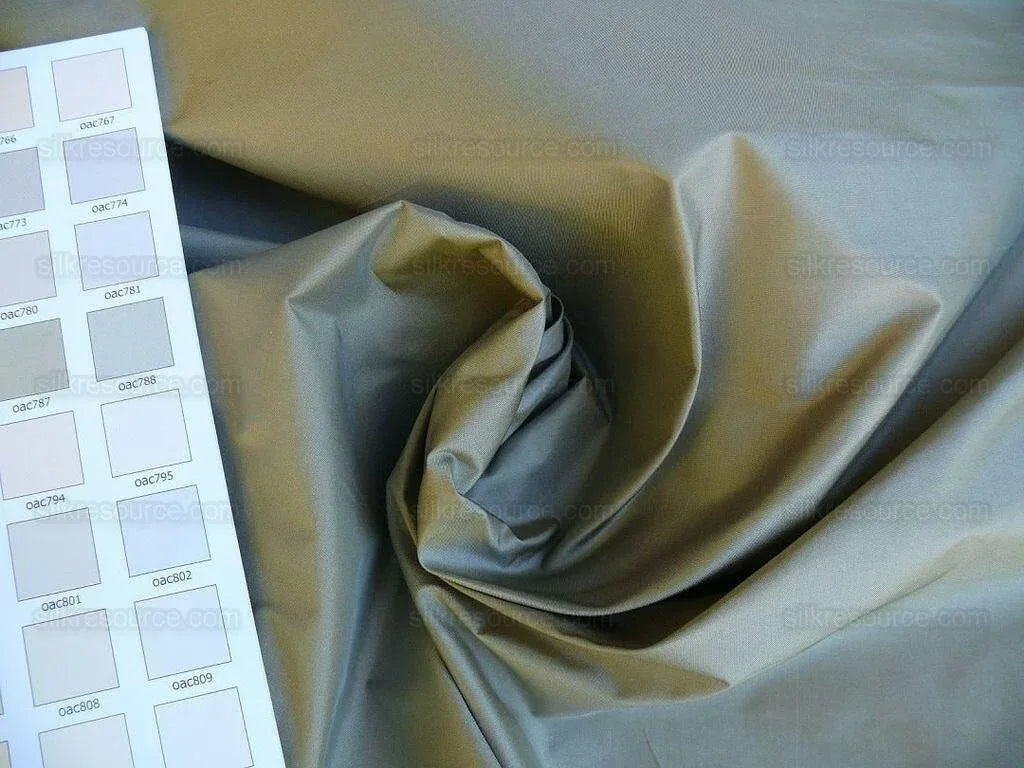 BTY SILK TRADING CO. 100%SILK TAFFETA GRAPHITE GREY TAUPE #1284