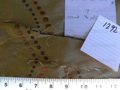 By Yd Silk Trading Co Silk Embroidery Curvy Dots Bronze #1292