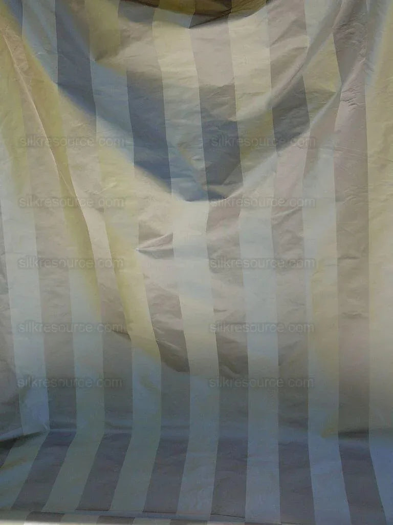 BY YD SILK TRADING CO. 100% SILK SATIN STRIPE from ITALY SILVER