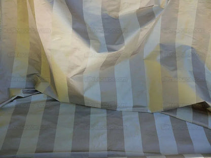 By Yd Silk Trading Co. 100% Silk Satin Stripe From Italy Silver