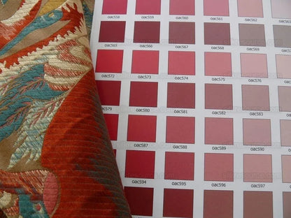 By Yard Kravet Kimono Inspired Oriental Crane Bird Haute Red Lampas MSRP USD 318/y