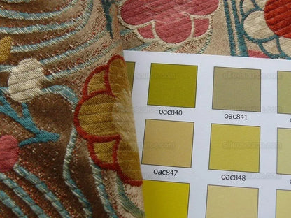 By Yard Kravet Kimono Inspired Oriental Crane Bird Haute Red Lampas MSRP USD 318/y