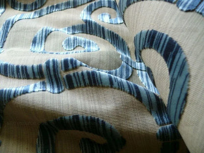 Clarence House Nouvelle Orleans Cut Velvet Scroll Sapphire Blue MSRP USD640/y