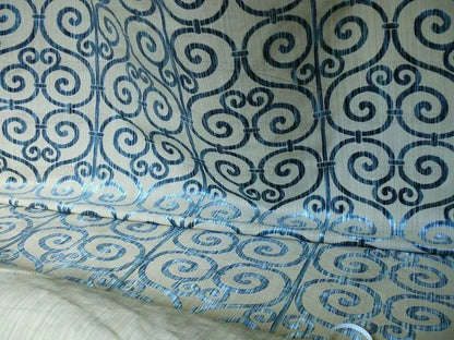 Clarence House Nouvelle Orleans Cut Velvet Scroll Sapphire Blue MSRP USD640/y