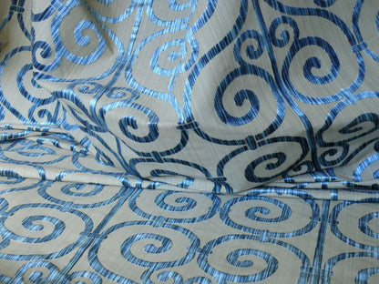 CLARENCE HOUSE NOUvelle Orleans CUT VELVET SCROLL SAPPHIRE BLUE