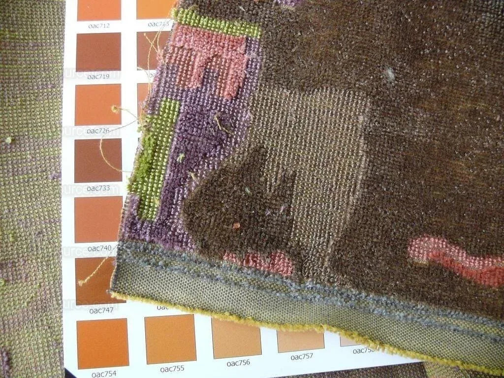 Clarence House Pesce Tropicale  Fish Ocean Brown Cut Linen Velve