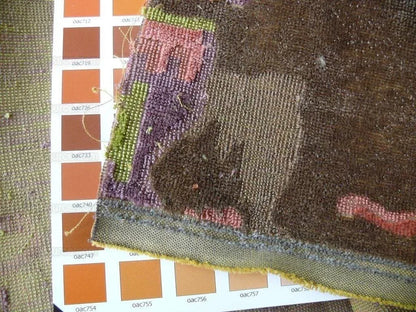 Clarence House Pesce Tropicale  Fish Ocean Brown Cut Linen Velve