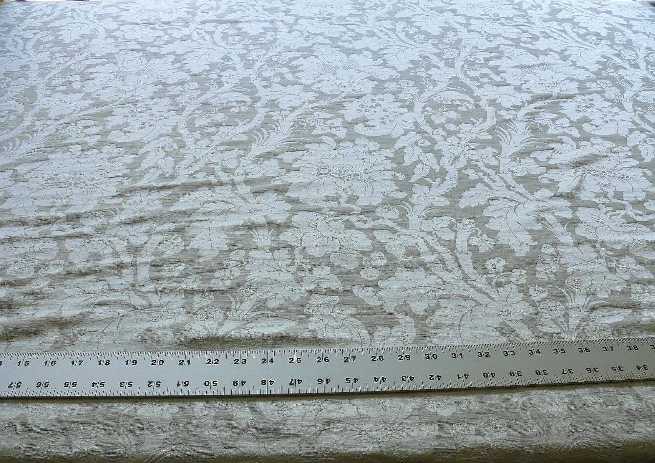 RALPH LAUREN CLARISSA DAMASK PEARL SNOW WHITE BTY