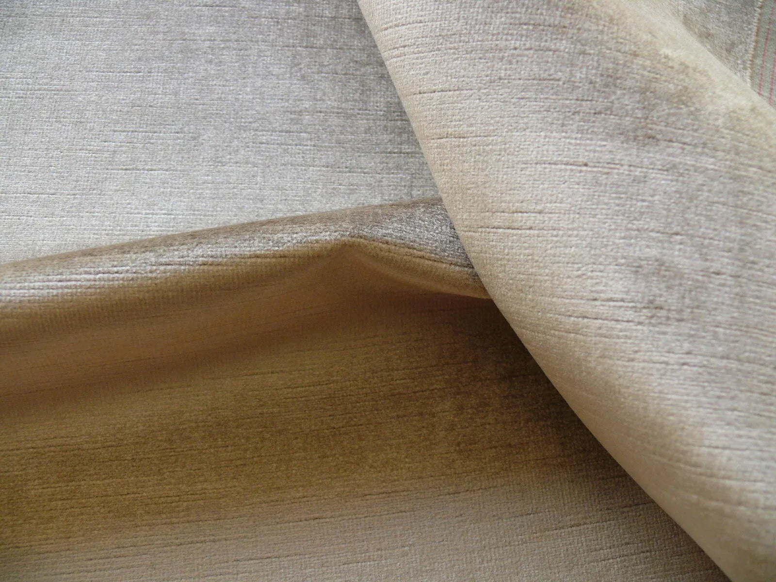 3.6Y ROBERT ALLEN SILKY VELVET FAWN BEIGE WHITE MSRP$98/Y