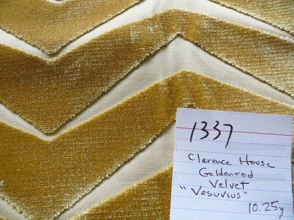 Clarence House Goldenrod Vesuvius Silk Velvet Bty MSRP USD 300+