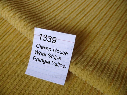 Clarence House Wool Stripe Epingle Yellow Gold Radiant Wool Cotton from Belgium MSRP USD 280/Y