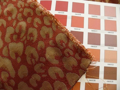 Stunning! 100% Silk Cheetah Tiger Jarquard Brown Gold Red Bty Msrp Usd200+/Y