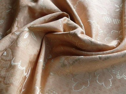 SCALAMANDRE "Villa Lante Unito" LAMPAS FLORAL SALMON 3.6Y