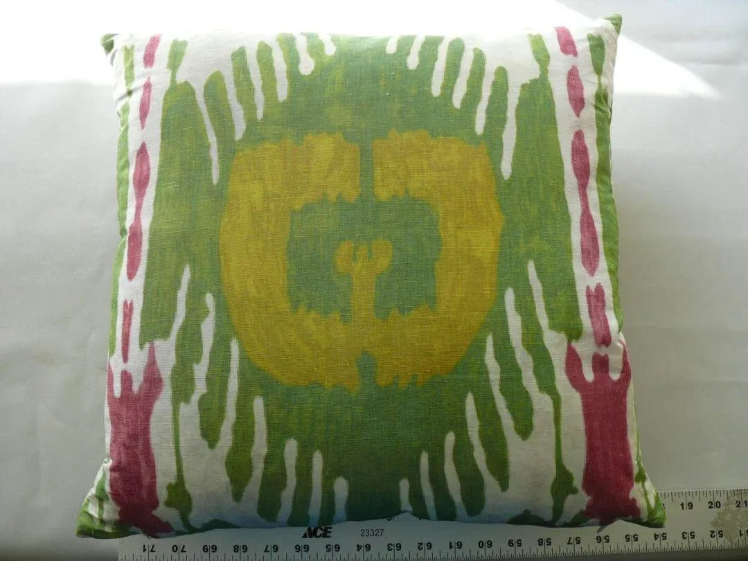 SCALAMANDRE LINEN BLEND PRINT PILLOW 18"X18" MSRP $400+