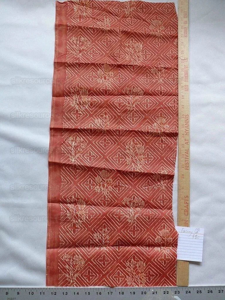 Fortuny Authentic Jupon Bouquet In Bittersweet Coral Pink Red B