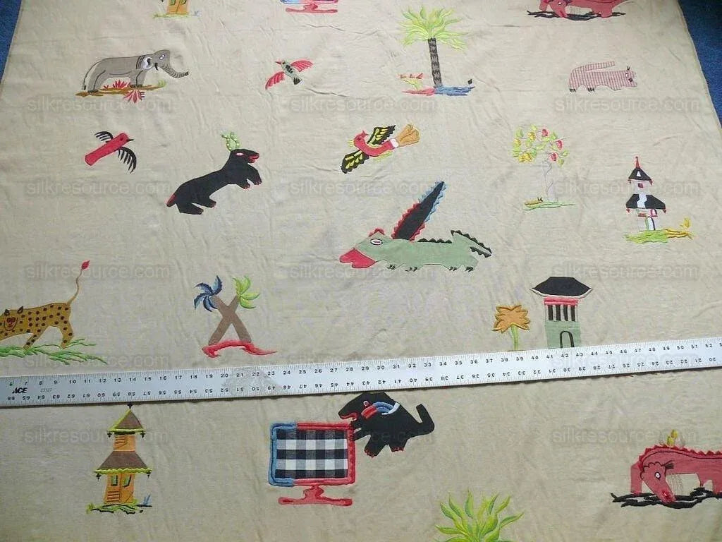 Clarence House Jungle Book Applique Embroidery Panther Elephant MSRP USD 300+/Y