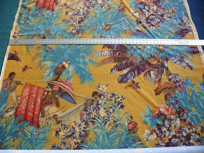 Brunschwig &amp; Fils Lorenzo Rubelli Black Pepper Print Exotic Africa Historical Figure Print 3y