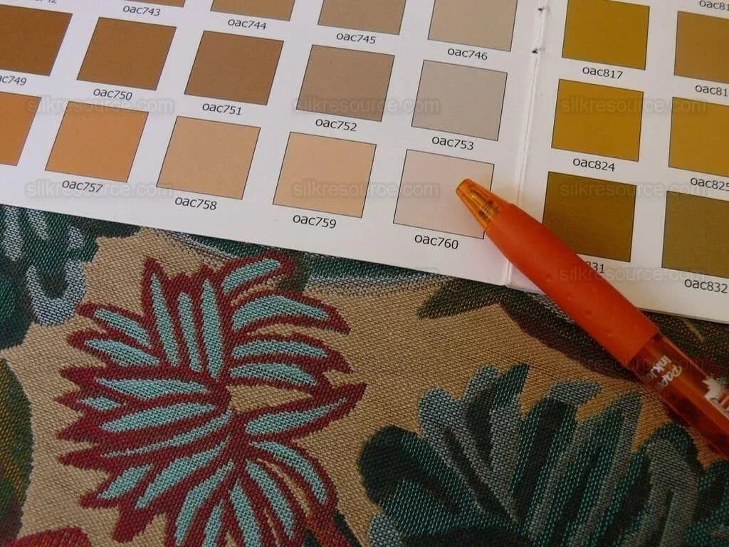 Brunschwig &amp; Fils Eldorado Silk Lampas Taupe Red Flower &amp; ribbons MSRP USD354