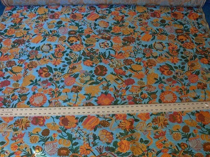 1.3 Brunschwig &amp; Fils Eldorado Silk Lampas Blue Red Flower &amp;ribbon MSRP USD 354/Y